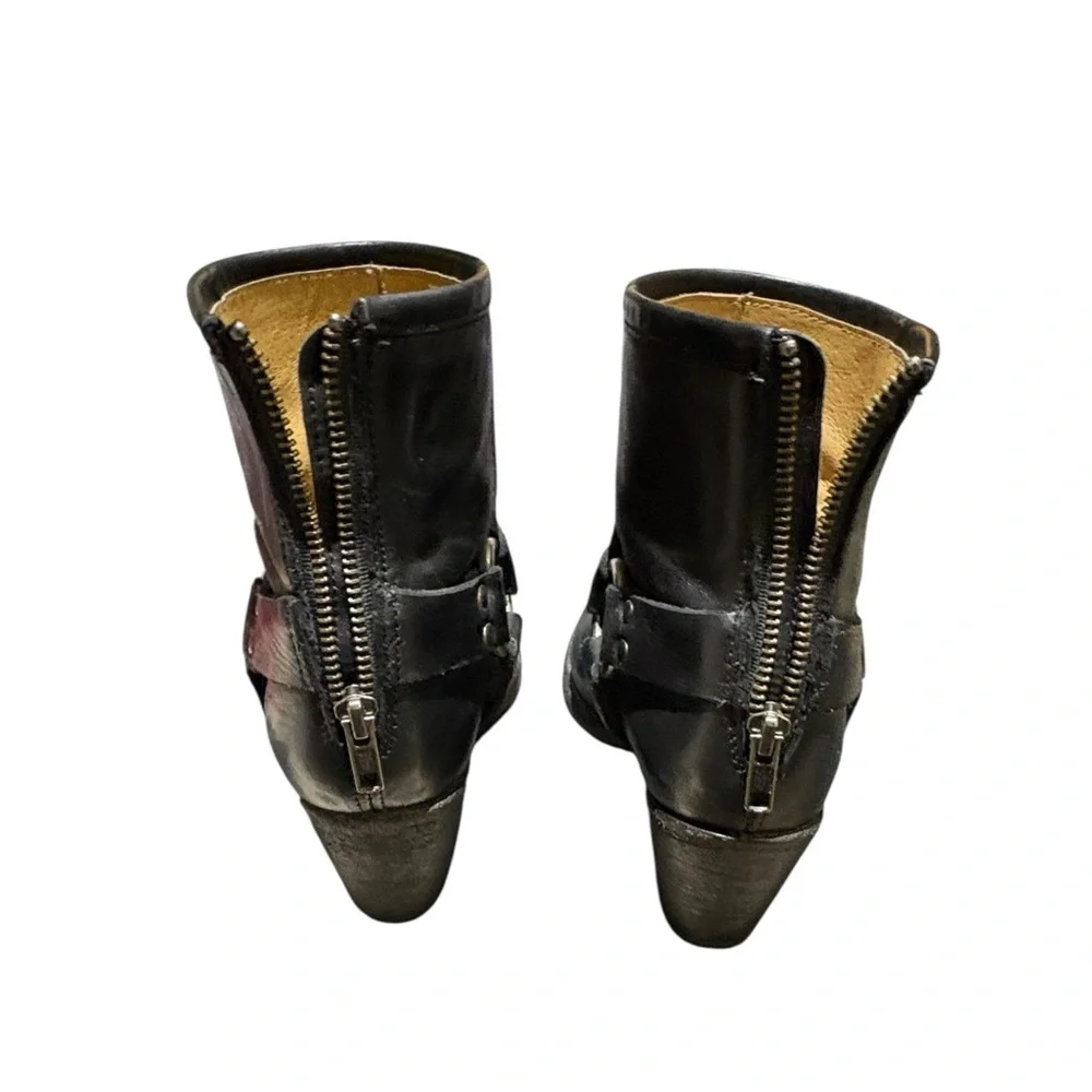Frye Tabitha Harness Short Back Zip Boot Black Size 8.5 - Picture 12 of 16